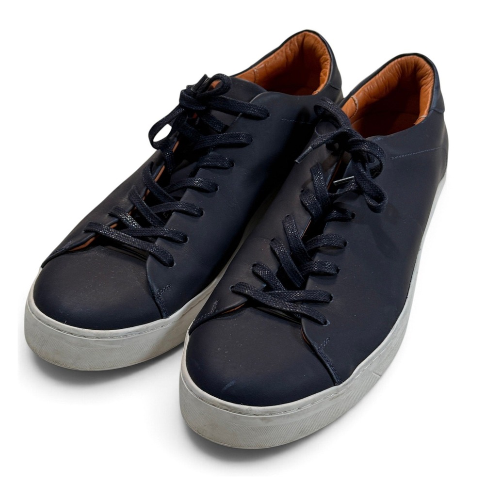 Beckett Simonon Reid Navy Blue Leather Low Top Sneakers Mens 11 Vibram Shoes